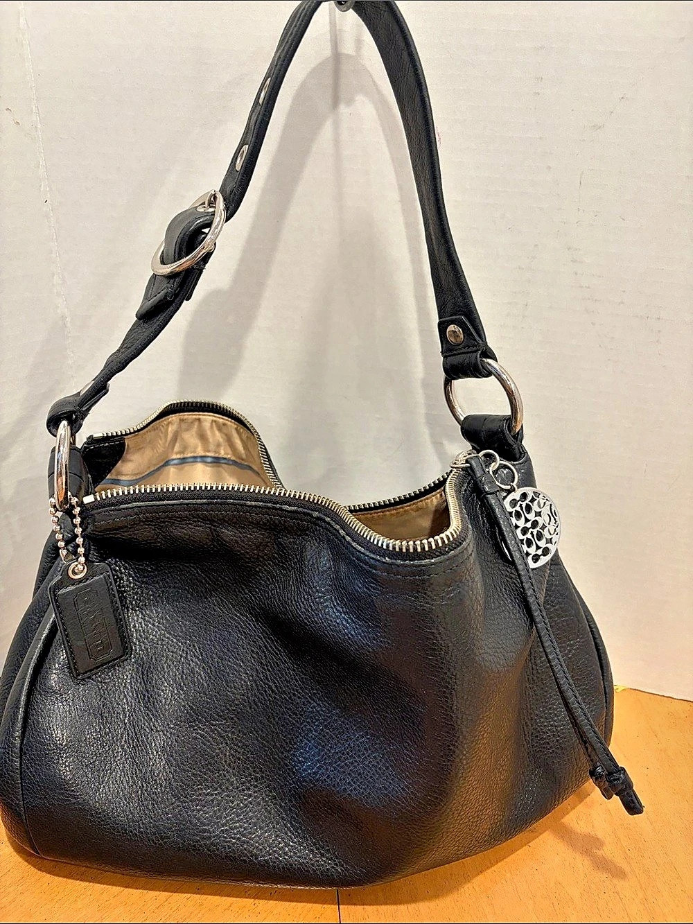 Coach Black Leather Shoulder Bag